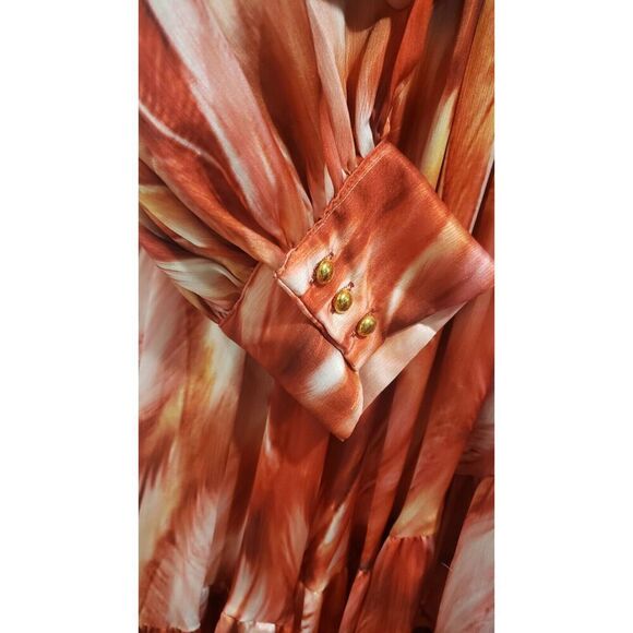 Lilly's‎ Kloset Maxi Dress, Slit Sleeves, Tiered Wrap Ruffle Hem 3XL Plus Size! - Picture 5 of 12